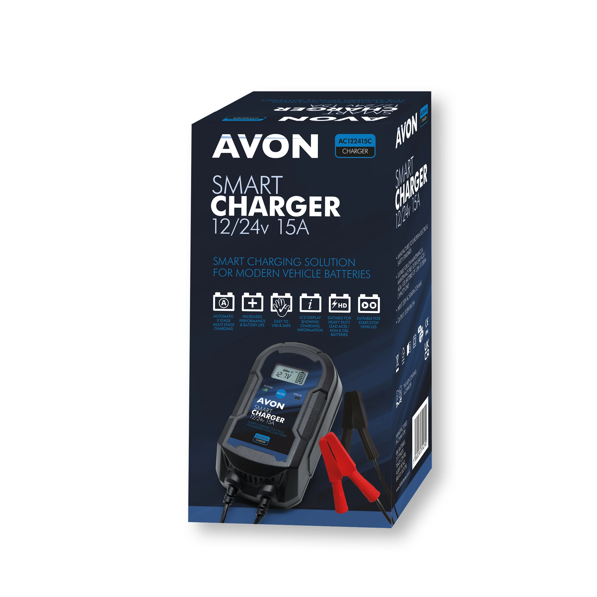 AVON AC122415C 12/24V 15A Intelligent Battery Charger