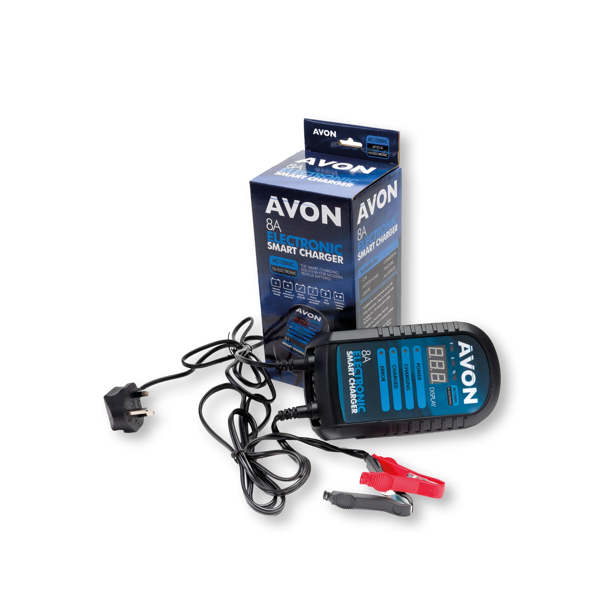 AVON AC1280IC 12V 8A Intelligent Battery Charger