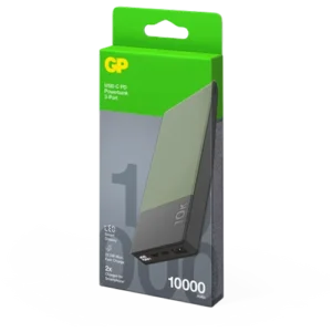 GP USB-C POWERBANK 2-PORT 10000MAH Black