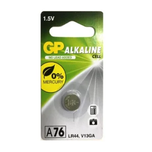 GP Alkaline Button Cell A76 card of 1