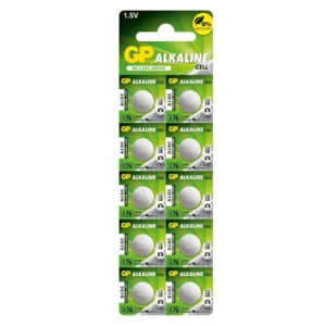 GP Alkaline Button Cell A76 card of 10