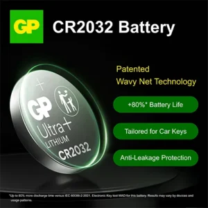 GP Lithium Button Cell CR2032 card of 1