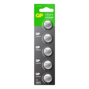 GP Lithium Button Cell CR2025 card of 5