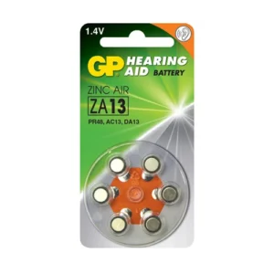 GP Zinc Air Button  Cell ZA13 Dial of 6