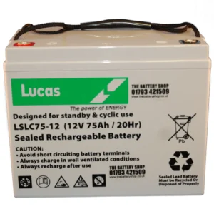 LSLC75-12 LUCAS BATTERY SEALED AGM 12V 75AH