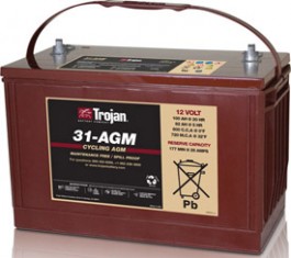 31AGM-APW TROJAN BATTERY AGM 12V 100AH 20HR D/CYC