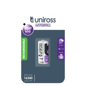 UNIROSS RCR123A 3.7V LITHIUM RECH (C1)